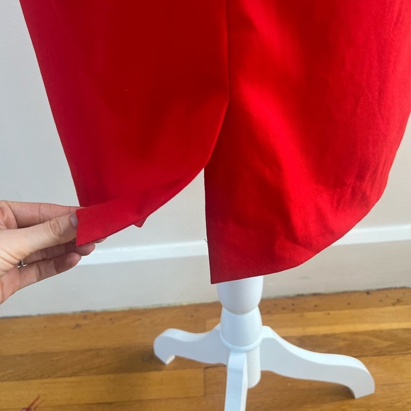 J. CREW Ruffled Short Shoulder Sleeve Midi Red Dress - Picture 12 of 13